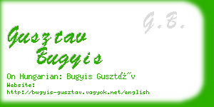 gusztav bugyis business card